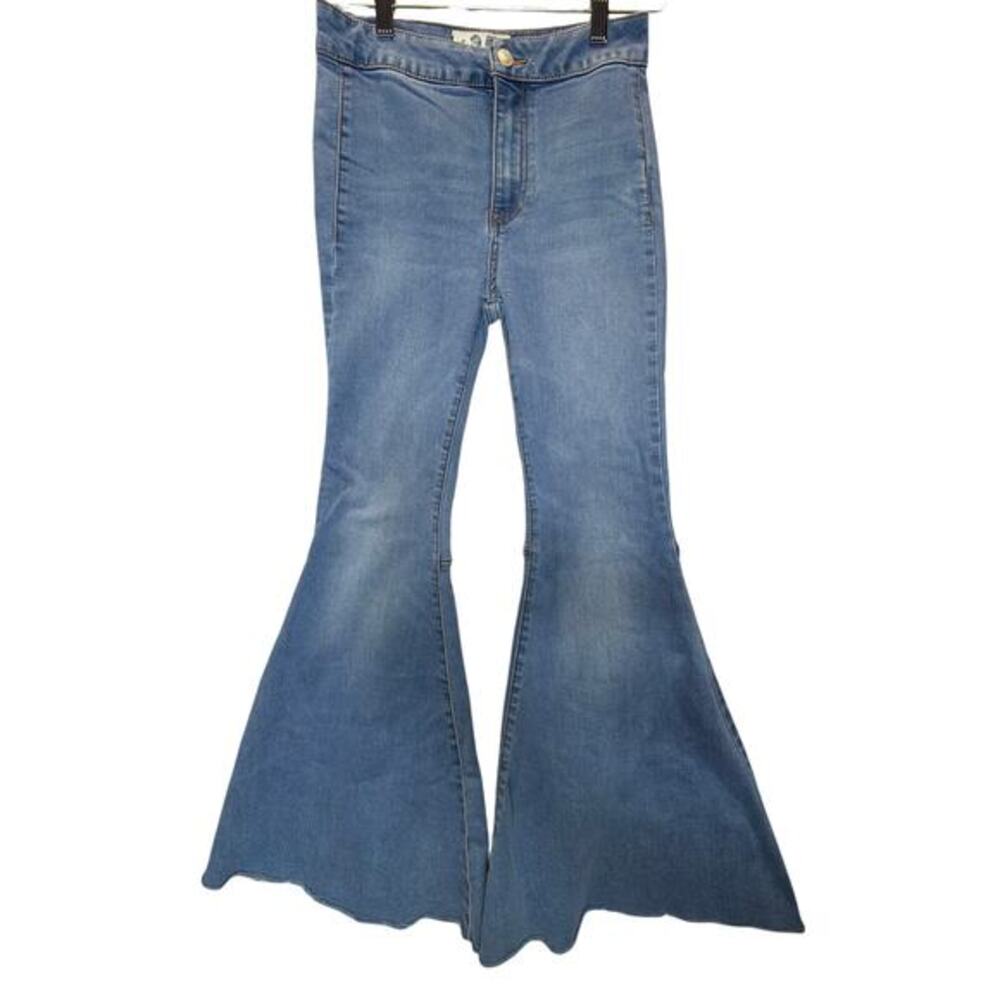 Free People We The Free Just Float On Flare Jeans Blue Bell Bottoms 25 High Rise